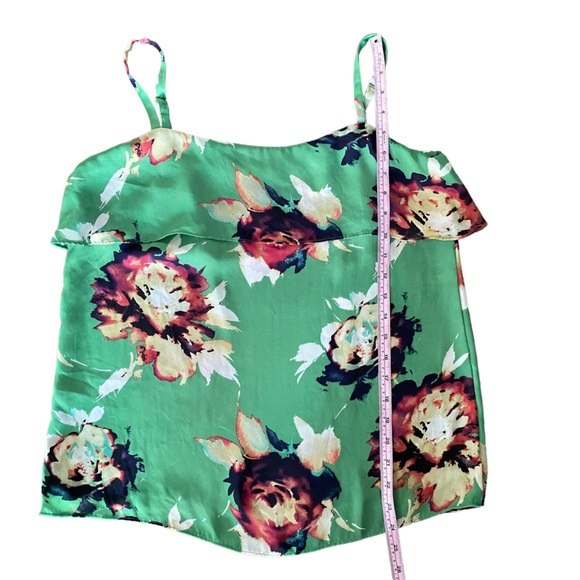 CABi Green Floral Flounce Tank Top M - Picture 12 of 13